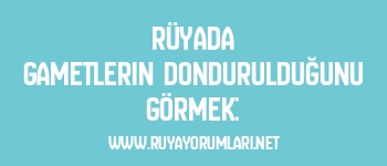 Rüyada Gametlerin Dondurulduğunu Görmek: