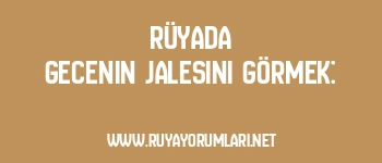 Rüyada Gecenin Jalesini Görmek: