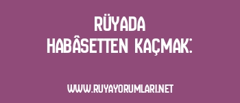 Rüyada Habâsetten Kaçmak: