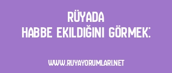 Rüyada Habbe Ekildiğini Görmek: