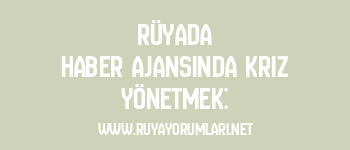 Rüyada Haber Ajansında Kriz Yönetmek: