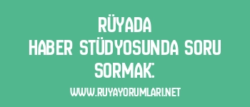 Rüyada Haber Stüdyosunda Soru Sormak: