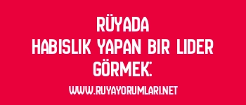 Rüyada Habislik Yapan Bir Lider Görmek: