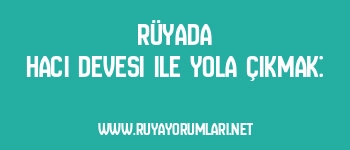 Rüyada Hacı Devesi ile Yola Çıkmak:
