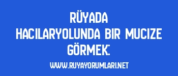 Rüyada Hacılaryolunda Bir Mucize Görmek: