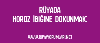 Rüyada Horoz İbiğine Dokunmak: