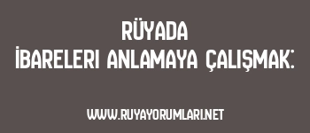 Rüyada İbareleri Anlamaya Çalışmak: