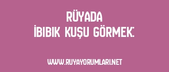 Rüyada İbibik Kuşu Görmek: