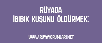 Rüyada İbibik Kuşunu Öldürmek: