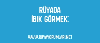 Rüyada İbik Görmek: