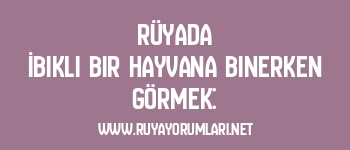 Rüyada İbikli Bir Hayvana Binerken Görmek:
