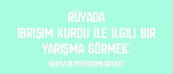 Rüyada İbrişim Kurdu İle İlgili Bir Yarışma Görmek: