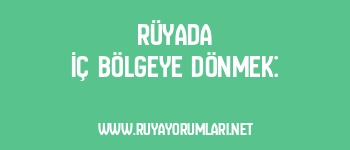 Rüyada İç Bölgeye Dönmek: