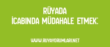 Rüyada İcabında Müdahale Etmek: