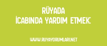 Rüyada İcabında Yardım Etmek: