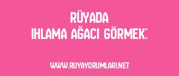 Rüyada Ihlama Ağacı Görmek: