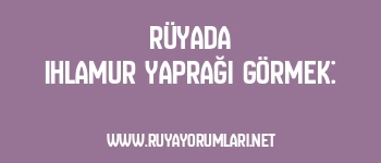 Rüyada Ihlamur Yaprağı Görmek: