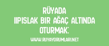 Rüyada Iıpıslak Bir Ağaç Altında Oturmak: