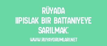 Rüyada Iıpıslak Bir Battaniyeye Sarılmak: