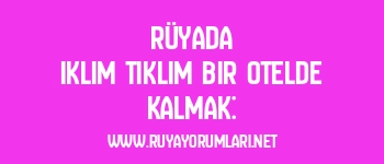 Rüyada Iklım Tıklım Bir Otelde Kalmak: