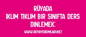 Rüyada Iklım Tıklım Bir Sınıfta Ders Dinlemek: