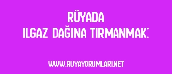Rüyada Ilgaz Dağına Tırmanmak: