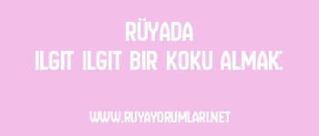 Rüyada Ilgıt Ilgıt Bir Koku Almak: