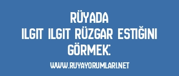 Rüyada Ilgıt Ilgıt Rüzgar Estiğini Görmek: