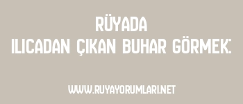 Rüyada Ilıcadan Çıkan Buhar Görmek: