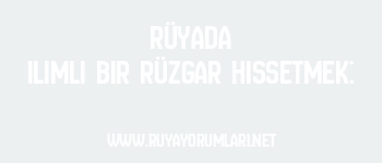 Rüyada Ilımlı Bir Rüzgar Hissetmek: