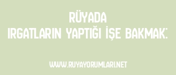 Rüyada Irgatların Yaptığı İşe Bakmak: