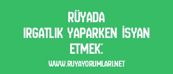 Rüyada Irgatlık Yaparken İsyan Etmek: