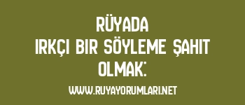 Rüyada Irkçı Bir Söyleme Şahit Olmak: