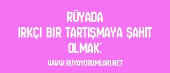 Rüyada Irkçı Bir Tartışmaya Şahit Olmak: