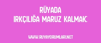Rüyada Irkçılığa Maruz Kalmak: