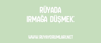 Rüyada Irmağa Düşmek: