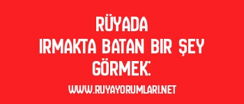 Rüyada Irmakta Batan Bir Şey Görmek:
