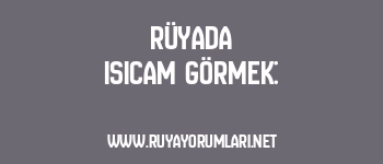Rüyada Isıcam Görmek: