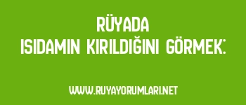 Rüyada Isıdamın Kırıldığını Görmek: