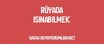 Rüyada Isınabilmek: