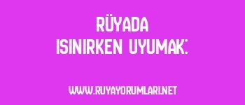 Rüyada Isınırken Uyumak:
