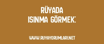 Rüyada Isınma Görmek: