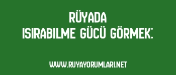 Rüyada Isırabilme Gücü Görmek: