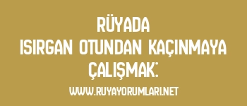Rüyada Isırgan Otundan Kaçınmaya Çalışmak:
