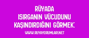 Rüyada Isırganın Vücudunu Kaşındırdığını Görmek: