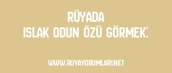 Rüyada Islak Odun Özü Görmek: