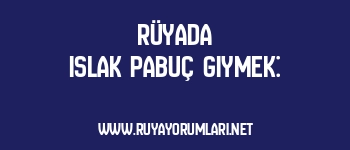 Rüyada ıslak pabuç giymek: