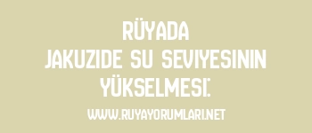 Rüyada Jakuzide Su Seviyesinin Yükselmesi: