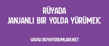Rüyada Janjanlı Bir Yolda Yürümek: