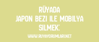 Rüyada Japon Bezi ile Mobilya Silmek: